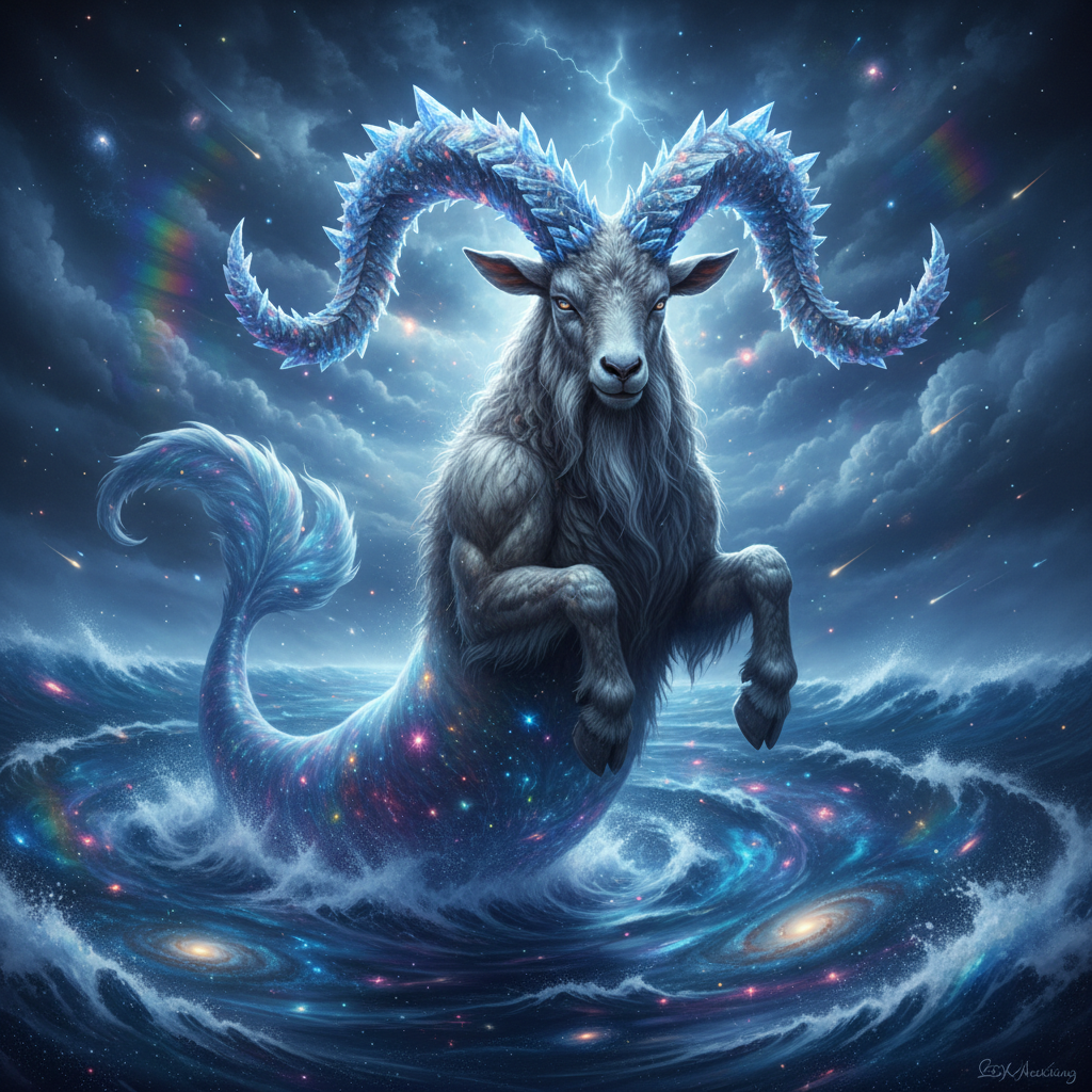 Capricorn cosmic portrait